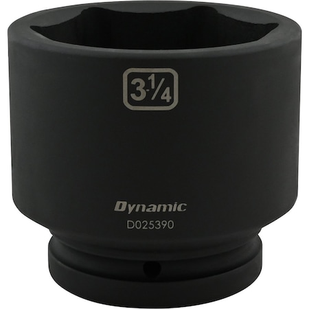 Dynamic 1" Drive Standard Socket, Black Phosphate, Tools 3-1/4" X 1" Drive, 6 Point Standard Length D025390